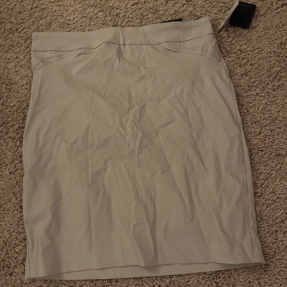 Dalia White Pencil Skirt Knee-Length Casual